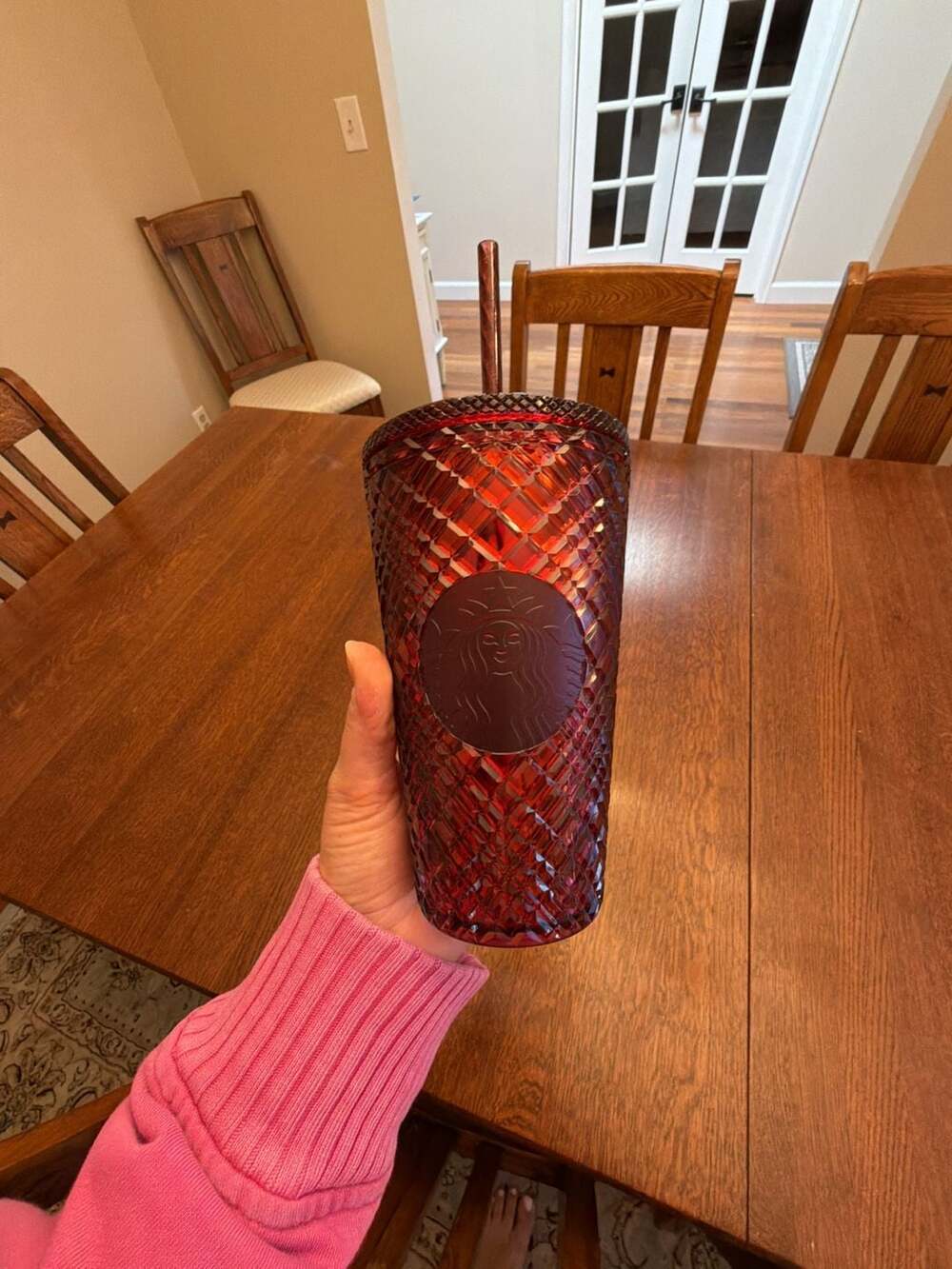 Starbucks 16 oz Red Jeweled Cold Cup Tumbler